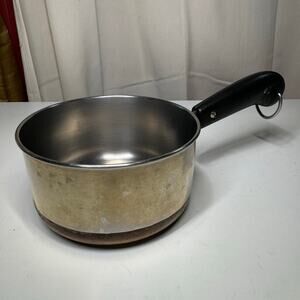 Vintage Revere Ware 1 Quart Copper Clad Stainless Steel Pot No Lid 2363973